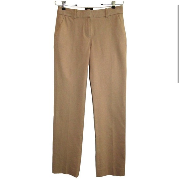 J. Crew Favorite Fit Tan Bristol Pants Stretch Trousers - Size 00 - Picture 2 of 7